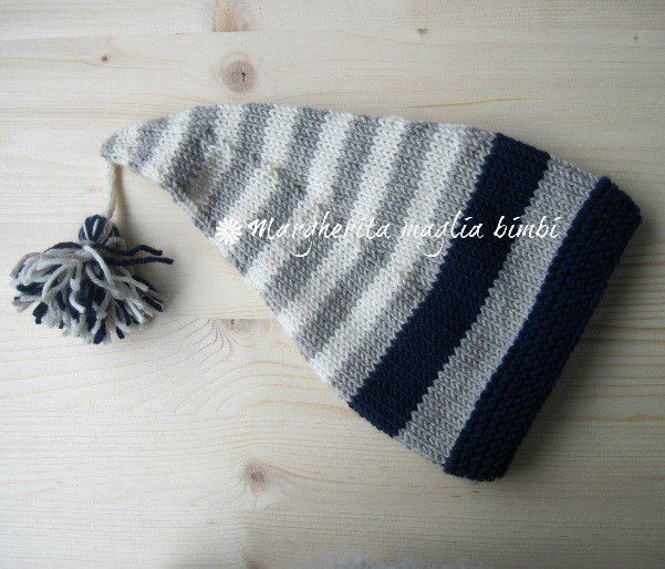 Berretto Azzurro Lavorato A Mano: Cappello A Cilindro Con - Foto 3