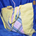 Borsa patchwork in cotone giallo e a quadri