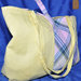 Borsa patchwork in cotone giallo e a quadri