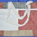 Borsa patchwork in tela beige e rossa