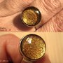 ANELLO BASIC 7 - con cabochon glitter giallo oro 