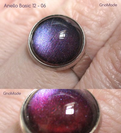 ANELLO BASIC 6 - con cabochon multicromatico oro rosa blu ANELLO BASIC 6 - con cabochon multicromatico oro rosa blu