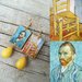 VINCENT VAN GOGH,ORECCHINI ARTIGIANALI LEGNO STAMPATO,AGATA,FATTI A MANO.