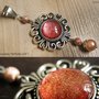 CIONDOLO VERSAILLES 1 - con cabochon glitter rosa salmone e oro