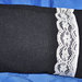 Pochette in tessuto di lana nero stile shabby