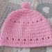  Cappellino neonata, rosa con pon pon