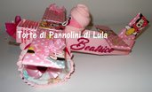 Torta di Pannolini Pampers Aereo rosa femmina - idea regalo, originale ed utile, per nascite, battesimi e compleanni