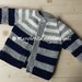 Cardigan/maglia/giacca neonato/bambino - righe - pura lana merino - fatta a mano