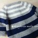 Cardigan/maglia/giacca neonato/bambino - righe - pura lana merino - fatta a mano