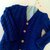 Cardigan / maglia bambino in puro cotone blu con trecce