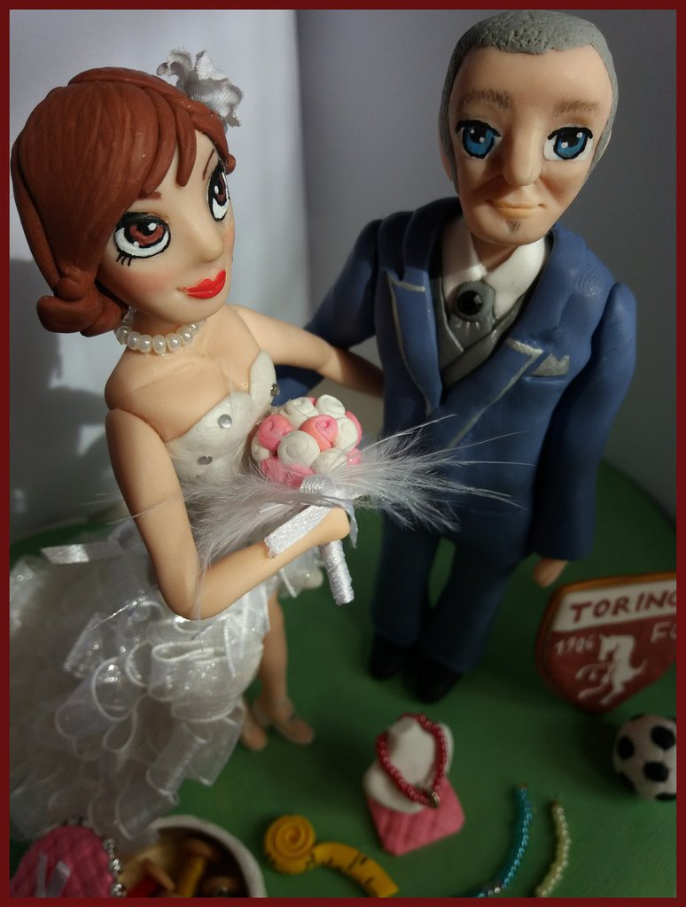 Sopratorta Per Matrimonio E Nozze D'Oro – Modecor Cake Topper Con Coppia Di Sposi, 13 Cm