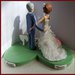 Cake topper matrimonio personalizzato " Sposi tifosi e sarta " fimo cernit kawaii caricatura sopratorta 