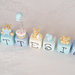 Cake topper cubi con orsetti in scala di blu - 9cubi 9 lettere - PERSONALIZZABILE 