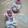 Scarpine ballerine neonata - cotone bio - fiocco puro lino - fatte a mano - uncinetto 