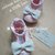 Scarpine ballerine neonata - cotone bio - fiocco puro lino - fatte a mano - uncinetto 
