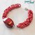 Bracciale chainmaille rosso, alluminio e resina