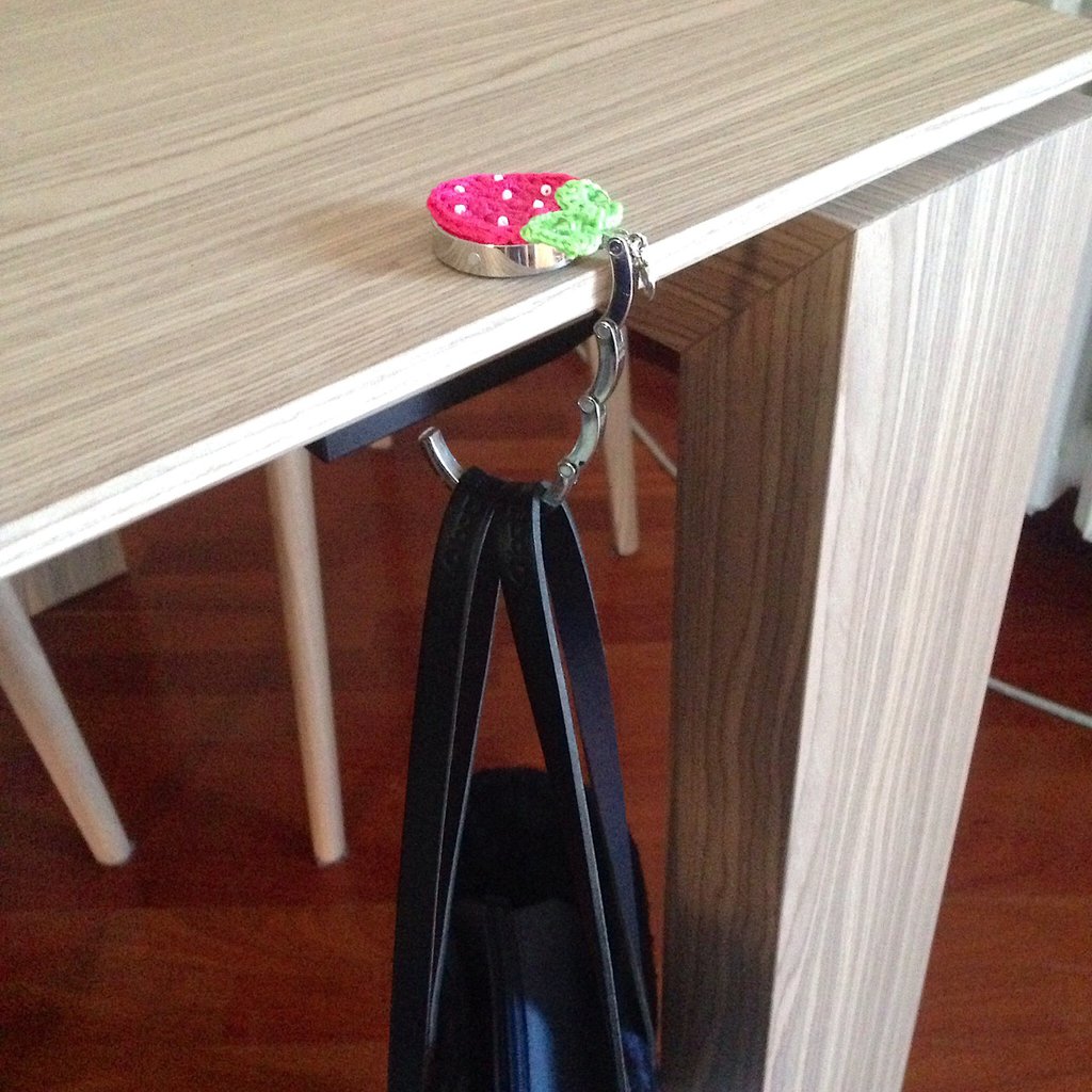 3 Ganci Portaborsa Da Tavolo Pieghevoli - Antiscivolo, In Metallo Con Diamanti, Colorati - Foto 2