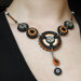 COLLEZIONE STEAMGUM 6 - PARURE collana + clip/fermaglio capelli - argento, arancione e nero