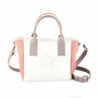 Borsa di Vera Pelle. Modello Yaya Small. Colore Bianco/Rosa/Grigio