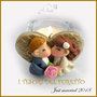 Bomboniera segnaposto " Just married cuore oro " portaconfetti portacandela matrimonio kawaii idea regalo sposi personalizzabile 