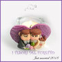 Bomboniera segnaposto " Just married cuore viola  " portaconfetti Portacandela  matrimonio kawaii idea regalo sposi personalizzabile 