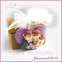 Bomboniera " Just married cuore viola   " scatolina  portaconfetti segnaposto matrimonio kawaii idea regalo sposi personalizzabile 