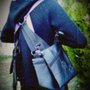 hOLSTER bAg_ecopelle nera_Ricamo impronte di cane