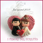 Bomboniera portaconfetti tulle " Just married cuore rosso  " portaconfetti segnaposto matrimonio kawaii idea regalo sposi personalizzabile 