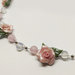 Collana rose rosa e perle di quarzo rosa e opale, girocollo rose rosa, floreale, sposa, primavera, pasta di mais, porcellana fredda
