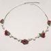 Collana rose rosse, girocollo rose, collana perle, collana floreale, collana fiori, collana romantica, pasta di mais, porcellana fredda
