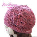 berretto cappello lana rosa con fiore
