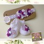 Completino di scarpini e fascia elastica per bambina bu Little Rose Handmade 