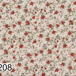 Tessuto panama "medioevale" roselline rosse 30 cm x 280 cm