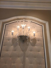 Applique o lampada da muro, in vetro soffiato di Murano, color cristallo e parti di ricambio per lampadari di Venini, Seguso, Maria Teresa, in vetro soffiato, personalizzabili