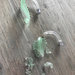 Foglia, pezzo di ricambio in vetro soffiato di Murano, color verde acqua , per lampadari di Venini, Mazzega, Maria Teresa, con pezzi rotti