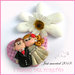 Bomboniera " Just married " cuore rosa applicazione decorazione fai da te portaconfetti economica personalizzabile segnaposto matrimonio sposi fimo nozze 