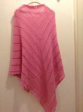 Scialle in lana - maglia - colore rosa