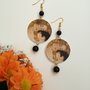 Maternità Gustav Klimt orecchini di carta pendenti con perla nera