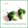 Orecchini " Verdure dell'orto  Broccolo " vegetariani fimo vegano kawaii miniatura cibo idea regalo primavera estate 