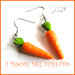 Orecchini " Verdure dell'orto  carota  " vegetariani fimo vegano kawaii miniatura cibo idea regalo primavera estate 