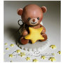 Cake topper per nascita/battesimo: orsetto con stellina