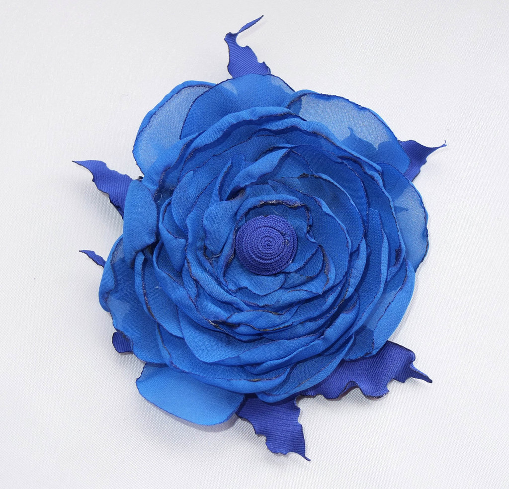 Fiore di raso per capelli 21 colore blu - Donna - Accessori - di ka