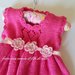 Abitino / vestitino bambina in puro cotone fucsia con fiori rosa
