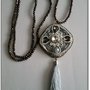 Long necklace tassel grey