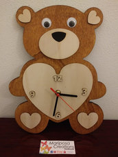 Orologio in legno orsetto