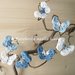 Elastico fermacapelli farfalla azzurro/blu/bianco - accessori capelli - fatto a uncinetto - cotone