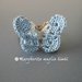 Elastico fermacapelli farfalla azzurro/blu/bianco - accessori capelli - fatto a uncinetto - cotone