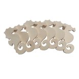 Set 6 Cavallucci Marini In Legno | 8x4 Cm, Spessore 6 Mm, Per Bomboniere, Segnaposto, Portachiavi - 6
