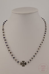 Collana modello rosario in argento 925 e ciondolo 