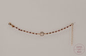 Bracciale rosario in argento 925 placcato oro rosa e ciondolo 